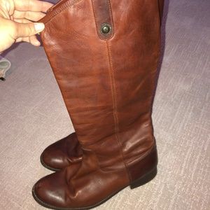 Cognac Leather Knee High Frye Boots